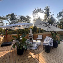 OROTLECT 13ftx10ft Rectangular Cantilever Patio Umbrella Offset Hanging Umbrella with Crank Lift Cream Polyester Canopy for Garden Deck Poolside Outdoor