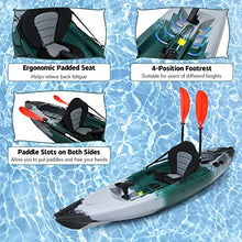 GLOBALWAY 9.7FT Sit-On-Top Fishing Kayak with Paddle & Rod Holders Gray + Green