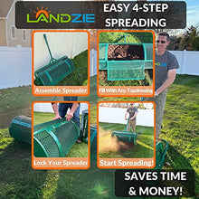 Landzie Spreader & Weeder Lawn Care Set - 60" Compost Spreader & 44" Manual Weeder Green