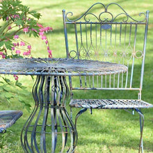 Set of 3 Sturdy Metal Bistro Set, 2 Folding Chairs, 1 Table (Cobalt Blue)