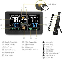 JDXQBLD Weather Station, Professional Home Meteorological Weather Station, Indoor Outdoor Digital Thermometer Hygrometer, with Large LCD Screen, Outdoor Sensor, Weather