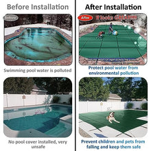 LZMZMQ Pool Cover Elastic/Loop Lock Covers Retractable, Diameter 1 1.5 2 2.5 3 3.5 4 4.5 5 5.5 6 6.5 7 M Round Inground Pool Safe Cover with Brass Accessories & Tool, Green Solid(9.2m/30ft)