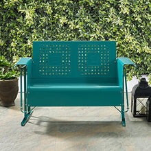 Crosley Furniture Bates 2-Person Retro Metal Outdoor Patio Loveseat Glider
