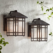 Sierra Craftsman 11" High Rubbed Bronze Finish Outdoor Wall Lights Set of 2