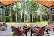 Fire Pits Outdoor Wood Burning Fire Pit with BBQ Grill Shelf,Outdoor Metal Brazier Square Table Firepit Garden Patio Heater with Waterproof Cover with Cover BBQ Cooking for Outside Camping Backyar
