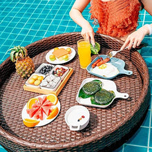 TEmkin Floating Tray Table for Beach Party Large Swimming Pool Floating Beverage Bar Floating Tray for Adults Floatin Plate for Food on The Water (Brown 80cm)