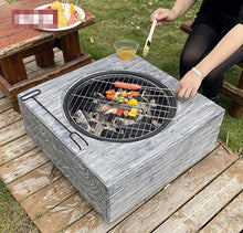 Large Retro Fire Pit,Gray Cast Iron Brazier Heater,Multifunctional Camping Bowl BBQ,for Backyard,Camping,Picnic,Bonfire,Garden