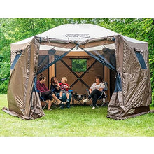 CLAM Quick Set Pavilion Portable Pop Up Outdoor Gazebo Tent with Tarp Cover Tan