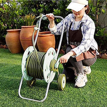VIXARKO Garden Hose Holder Garden Hose Reel Cart, Lightweight Portable Garden Cart with Wheels, Crank Handle, with 8 Function Hose Nozzle and 30M/100Ft 1/2'' Hose Hose Reel Cart