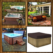 Hot Tub Cover/Spa Cover 18 Oz Waterproof - 100% Weather Resistant Outdoor Square Spa Cover with Elastic for Snug Fit (14" H x 85" W x 85" D, Coffee)