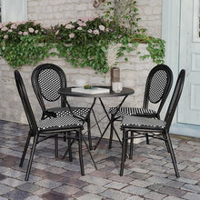 Flash Furniture PE Rattan Indoor/Outdoor Stack Chair, Black/White, 4-Pack
