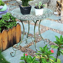 Round Wrought Iron Outdoor Side Table with Hollow Design Anti Rust Patio Bistro Coffee Table for Garden Indoor and Outdoor Use