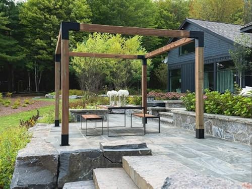 TOJAGRID Any Size Pergola Kit for 6x6 Wood Posts Black
