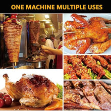 Shawarma Grill Machine, Electric Vertical Kebab Gyro Grill Machine, Rotisserie Broiler Machine with 2 Heating Tubes and Meat Catch Pan,barbecuestove+Cutter