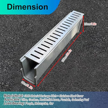 YXEDPBF 2439in Linear Drain ChannelStainless Steel Cover Removable Trench Drain System for Efficient Water Management (100x16x20cm) Ideal for Showers & Outdoor Use