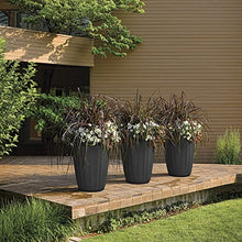 Crescent Garden Pleat Modern Decorative Planter, Indoor/Outdoor Pot, Resin Plant Pot with Drain Hole - 23" W x 27" H (Cloud White)