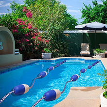 TUOYIBO Blue White Pool Divider Rope Wave-Proof, Swimming Pool Safety Rope Float Line with 2 Pre-Assembled Stainless Hooks and Buoys for Effective Visibility (Color : Length, Size : 13m/42.6