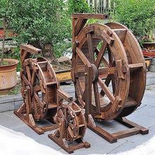 Waterwheel Fountain Wooden Water Wheel Fountain for Garden Patio Pond Pool with Water Pump and Stand for Garden, Backyard, Patio,Pond,Pool, Balcony,Porch,Yard (Size : 39inch/100cm)