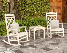 Martha Stewart by POLYWOOD Chinoiserie Outdoor Rocking Chair, Black, Durable HDPE All-Weather Patio Furniture with Decorative Lattice, Classic Porch Rocker for Deck, Garden & Backyard, Made in the USA