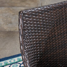 Great Deal Furniture GDFStudio Outdoor 3 Piece Acacia Wood and Wicker Bistro Set Teak Finish + Multi Brown