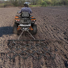 AUTOSAVER88 4'x 4' Heavy Duty Drag Harrow,1/2in Tines,Chain Drag Harrow Compatible with Tractors ATV UTV Lawn Tractor, Black