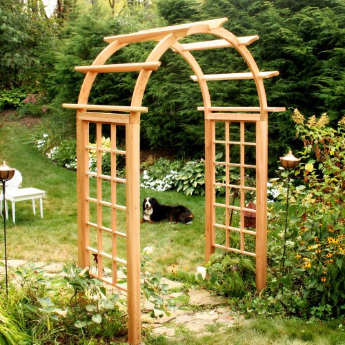 Creekvine Designs Cedar Arched Arbor - Garden Flower Arbor for Climbing Plants 42"