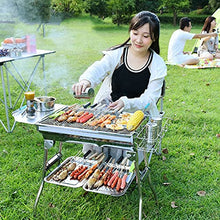 IIPOSAQQ Portable BBQ Grill,Stainless Steel Barbecue Grill,Folding Charcoal BBQ,5-10 Persons Family,for Outdoor Garden Cooking,Picnics,Camping.