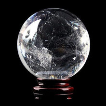 FOTCFATEV Round Rock Quartz Crystal Ball Gemstone Figurine with Stone Stand, Polished Divination Sphere for Yoga Feng Shui Home Decor,62~65mm