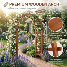 MBBTAG Wood Garden Arch Trellis for Climbing Plants Outdoor, Heavy Duty Garden Arbor Archway Trellis with Ground Anchors for Roses Vines Lawn Pathway and Wedding Decor(180x50x250cm)