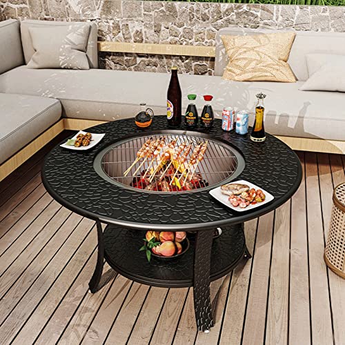 Yufenj Campfire Set, Wood Burning Pit, Patio Fire Pit, Wood Burning with Mesh Spark Screen, Campfire Outdoor Fire Pit, Poker with Fireplace