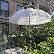 ARGENTFLUX 6.5ft/2m Round Beach Umbrella Outdoor Garden Parasol Patio Umbrella Tilting Polyester 8 Ribs Sun Shade(White)