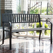 Rsmmpqa Park Terrace Bench Outdoor Bench, Weatherproof Cast Iron Garden Bench with Cushion, 2-3 Seat Bench with Backrest and Armrests (Color : E) (A)