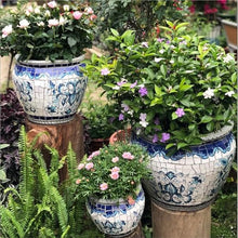 HANMENGYUAN Flower pots Large Flower Pots for Fence Planters Outdoor Outdoor Indoor(Blue)