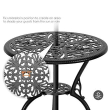 DUYHBAWRS Garden 3 Piece Outdoor Bistro Table Set All Weather Cast Aluminum Patio Bistro Sets Patio Table and