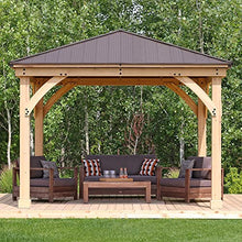 Yardistry 12x12 Meridian Cedar Wood Gazebo Pavilion Brown