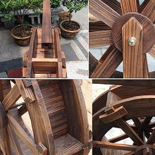 Waterwheel Fountain Outdoor Garden,Water Wheel Fountain for Balcony Patio Pond Pool,Yard Decoration Freestanding Wood Design Spring Water Feature Feng Shui Wheels,for Terrace Outdoors (Size : 90cm)