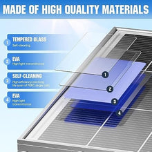 KZZAAO Solar Panel Kit 18BB N-Type 200W Solar Panel Mount Brackets 12V 24.3% High Efficiency Monocrystalline PV Module