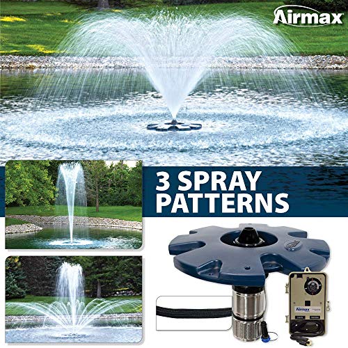 Airmax EcoSeries 1/2 HP Fountain with 100' PolyFlex Cord, 3 Patterns & Control Panel Stainless Steel