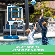 GoSports Splash Hoop ELITE 2-in-1 Pool Basketball & Volleyball Game Set Blue
