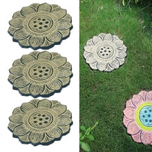 Elitix Stepping Garden Stone Lotus Flower Walkway Decorative Stone 1/2 /3/4/5/6 Pcs, 13" Pathway Stepping Garden Stone for Ourdoor Path, Dimensional Pond Courtyard Decor(Color:Flower b,Size:3pcs)