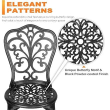 DUYHBAWRS Garden 3 Piece Outdoor Bistro Table Set All Weather Cast Aluminum Patio Bistro Sets Patio Table and