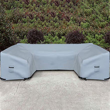Patio U Shape Sofa Cover 18 Oz Waterproof - 100% UV & Weather Resistant Customize Outdoor Sofa Cover with Air Pockets and Drawstrap with Snug Fit (33" H x 150" W x 40" D, Grey)