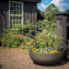 Crescent Garden Orinoco Double-Walled Plant Bowl 40-Inch Weathered Concrete