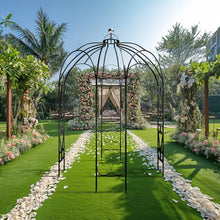 GENUINQ Large 9 FT High Baroque Metal Iron Gazebo Arbor Frame Plant Trellis