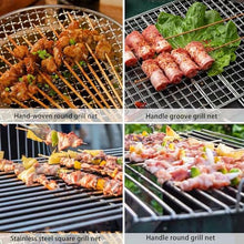TBLOTYD Stainless Steel BBQ Grill Rack with Handle - Heavy-Duty Cooking Grid Square Hole Design Easy to Clean Perfect for Outdoor Grilling and Barbecues