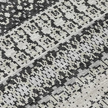 HomeRoots 10' x 14' Black Striped Washable Non-Skid Indoor Outdoor Area Rug Black
