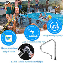 MSHOSAC Sturdy Pool Safety Handrails Swimming Pool Handrails, Stainless Steel Pool Railings Safe Non-Slip with Quick Mount Base, Swimming Pool Hand Rail for Inground Pool Entry, Easy to Instal