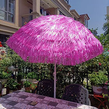 ARGENTFLUX 6.5ft/2m Round Beach Umbrella Outdoor Garden Parasol Patio Umbrella Tilting Polyester 8 Ribs Sun Shade(Rose)