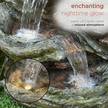 Alpine Corporation WIN1424 81" 5 Tier Rock Water Fountain with LED Lights – Natural Stone Look for Indoor/Outdoor Use, Elegant Cascading Water Feature for Gardens, Patios, or Living Room, Brown