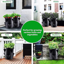 6/9 Gallons Felt Grow Bags for Plants Felt 8pokets Plant Seedling Bag Strawberry Potato Round Bucket Balconies Garden Flower Pot (Color : B) (B)